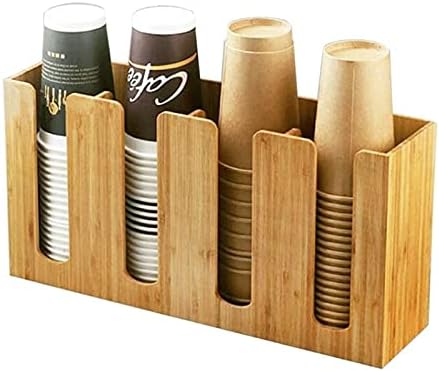 Djdllzzy 4 Compartamentos Copo Dispensador de tampa Organizador de café Copo Organize seu balcão de café com estilo