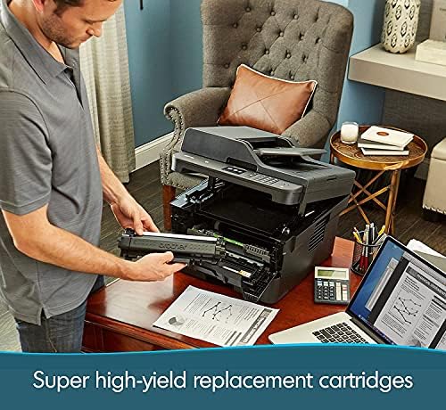 Irmão MFCL2750DW MONOCROMOM All-in-One sem fio impressora a laser, copiar e imprimir e scan e fax, 36ppm, impressão automática de 2 lados, tela de toque de 2,7''''Color, 250-folhas, Lanbertent Printer Cable
