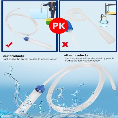 Kuidamos Aquarium Manual Water Changer Limpador de cascalho Sifão Tubo Tanque de peixes Tidning Tidning Tidning Tank