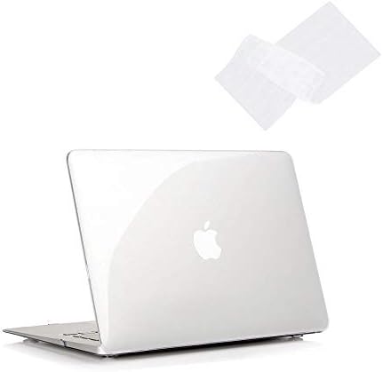 Caixa Ruban para MacBook Retina Pro 15 polegadas A1398, Casa dura de plástico liso fosco com tampa do teclado TPU, Crystal Clear