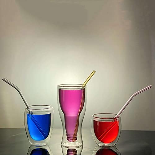Palha de vidro colorida de jiaderui, 8,7 x 8 mm de palha inclinada para bebidas para tomar um café, ecológico - bpa grátis,