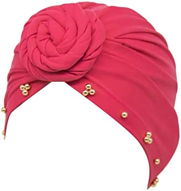 Chapéu de gorro de turbante feminino com capas de cabelo folgadas de cabeça folgada