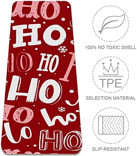 Mat de ioga extra grosso de 6 mm, Feliz Natal Print Red Print Eco-amigável TPE TATS MATS PILATES com ioga, treino,