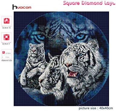 Pintura de diamante Full Square Tiger Farmhouse Home Decoração Mosaic Animal Bordado Handmade Gift-AP1-8170-70x70cm Drill quadrado