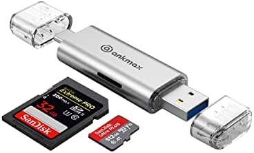 Leitor de cartões USB ANKMAX UC313S USB 3.0 Adaptador OTG de cartão de memória USB 3.0 para TF, SD, Micro SD, SDXC, SDHC, MMC, RS-MMC, Micro SDXC, Micro SDHC, UHS-I para MacBook, Windows PC, Smartphone Android