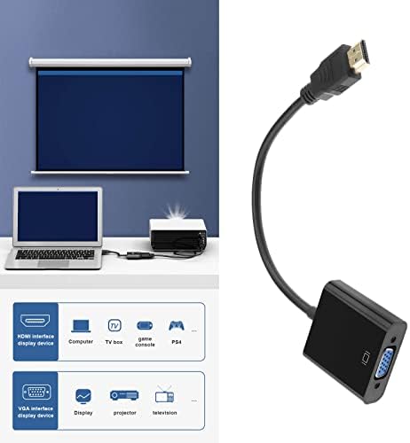 EMAGTECH 2PCS HDMI para VGA Adaptador Cabo HDMI Conversor masculino para VGA Feminino 1080p Gold-PLAT para Monitor Projector HDTV