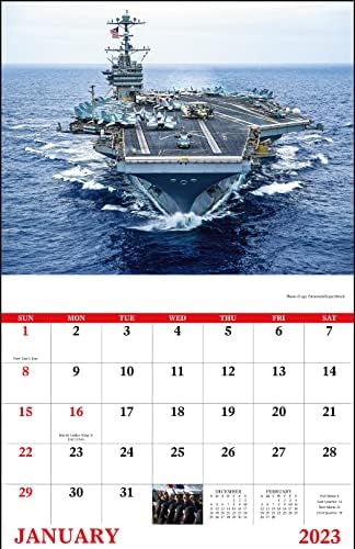 American Armed Forces 2023 Calendário da parede suspensa - 19 x 11 2023 Planejador de compromissos mensais e organizador. Apoie as