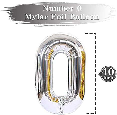 Números de folha de prata de 40 polegadas Decorações de festas de aniversário de balão Mylar Big 2 Number Balloons Decorações