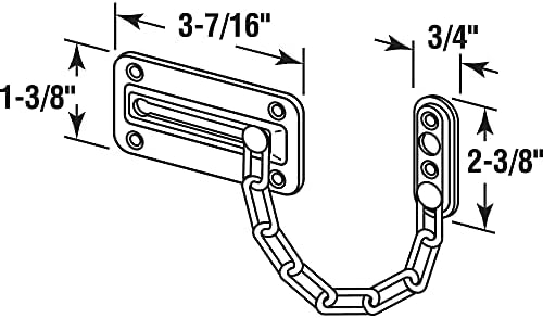 Prime-line MP10386 Bloqueio da porta da corrente, 3-7/16 pol.