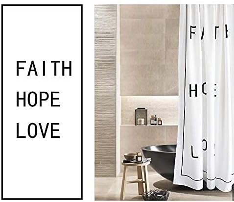 OFAT Home Faith Hope Love Tecido à prova d'água para casa Decoração de festa de banheiro inspirador Bíblia Citações Citações