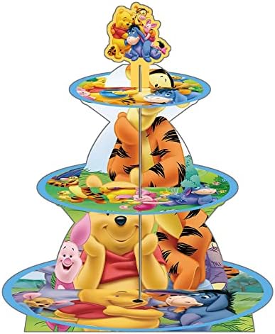 Winnie The Pooh Cupcake Stand, Pooh Bear Birthday Party Decorações, Torre de Cupcake de Winnie fofa para crianças Aniversário