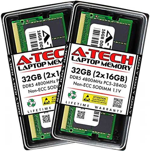 A-Tech 32GB Kit RAM compatível com o laptop de jogos ASUS TUF Gaming F17 | DDR5 4800MHz PC5-38400 SODIMM 1.1V Atualização de memória SO-DIMM não ECC de 262 pinos