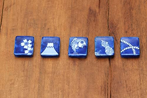 浜陶 Posqueiros descansam, 約 3,5 × 3 × 1cm, azul