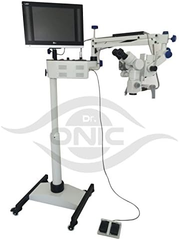 Microscópio de operação cirúrgico 3 etapas, tipo de piso, binóculos inclináveis ​​de 0-180 °, tela de LED, câmera HD, divisor de feixe