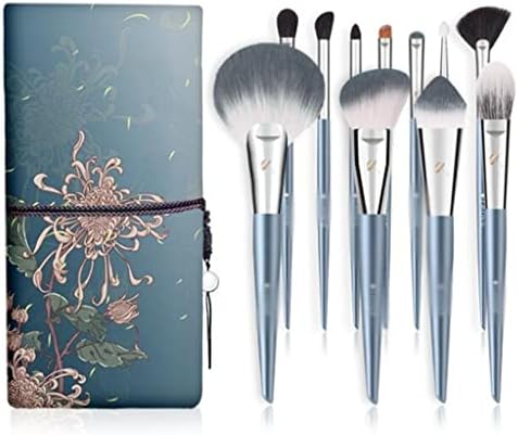 Mmllzel Blue Collection 11 Bruscos de maquiagem Brush de sombra conjunto completo de pincéis e ferramentas de maquiagem