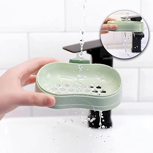 Sabão IEASEFZH para chuveiro Caixa de sabão criativa Caixa de sabão de banheiro rack de camada dupla Caixa de prato de banheiro de banheiro com capa Gadgets de banheiro