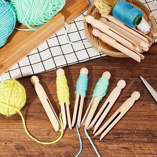 Chgcraft 10pcs 4 polegadas de madeira Bola Bola Winder Wood Yarn Storage Bust Manual Floss Bobbin Winder Beck