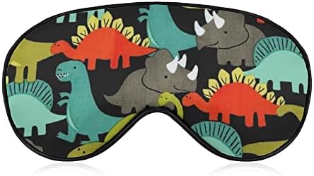 Coloful dino dinossauro rex máscara de sono durável tampas de máscara de olho macias com cinta ajustável para homens mulheres