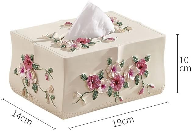 Dingzz Wooden Tissue Box Rose Decoration Room Living Sala de guardanapo caixa de papel Caixa de papel decoração