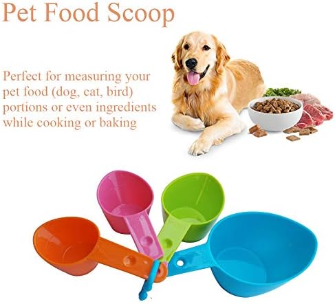 Dog Foop Scoop alimentos de estimação com alimentos para cães medir copo de gato colher pequeno copo medidor colher 1 xícara 1/2
