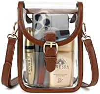 Loxomu Small Clear Purse Stadium Aproveitou, Clear Crossbody Bag Cellone Polle