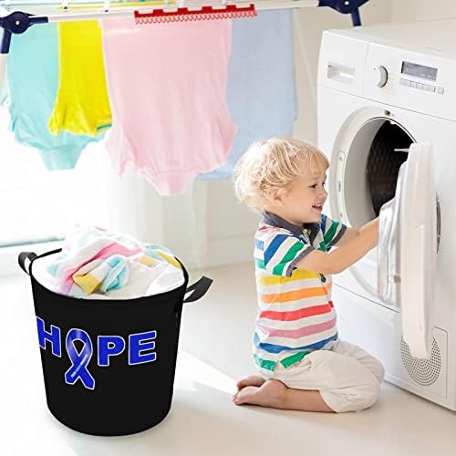 Hope Colon Cancer Ribbon Lavanderia cesto cesto dobrável cesta de lavanderia Organizador de brinquedo de cesta de armazenamento durável