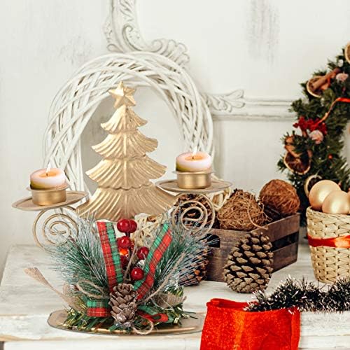 Candelário de Natal da Bestoyard com pinheiro Berry Natal Tree Fatuetas Candle Stand Tea Candes Titular