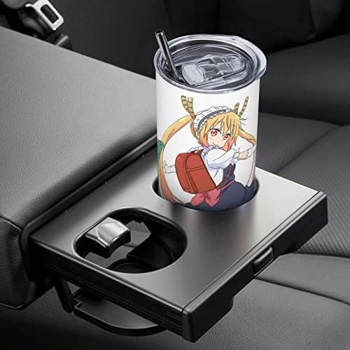 Unsuyu Anime Miss Kobayashi Dragon Maid Tohru Aço inoxidável Caneca de café com tampas e palhas canecas de vácuo de parede dupla