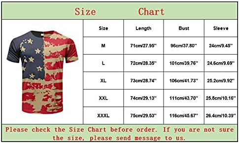 T-shirt de estrelas e listras impressas para homens American Flag USA Independence Day 4 de julho Tee camiseta Soldier Manga