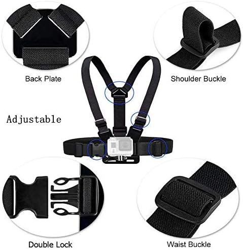 Acessórios para câmera de ação de vvhooy, cinta da cabeça do arnês do peito de montagem compatível com akaso ek7000
