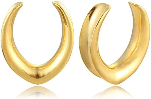 Casvort 2 PCs hipoalergênicos 316 aço inoxidável 0g-1 cabides de sela Valar plugues elegantes abalone medidores de sela plugs de orelha expansora túneis de orelha de orelha jóias de piercing jóias