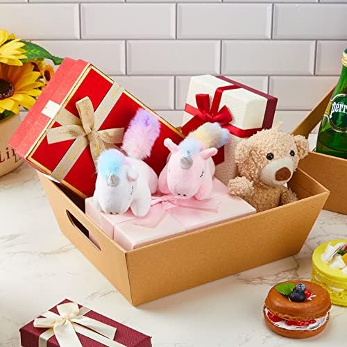 12 Pacote cestas de Natal para presentes Kit de cesta de papelão vazio com manusear cestas de presente vazias para preencher