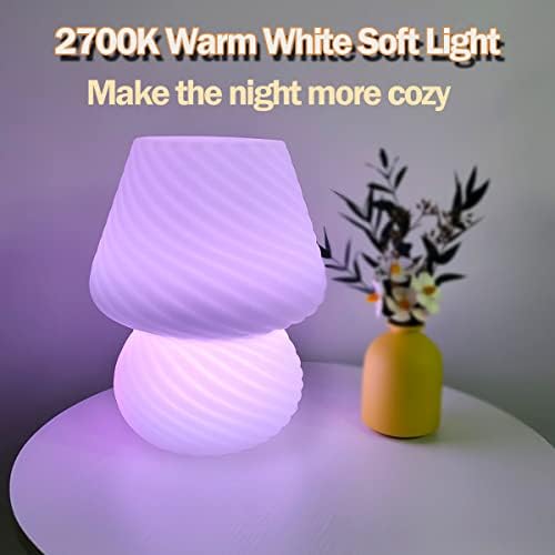 Lâmpada de cabeceira de cabeceira grande de ponto bom, criatividade de 11 polegadas Translúcida LED de cogumelos LEVADO TABELA DE Mesa
