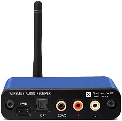 Receptor de áudio BLUDENTO APTX HD Bluetooth 5.1, DAC marrom Burr embutido para saída analógica de L/R RCA, alcance aprimorado, verdadeiro hi-fi, saídas coaxiais e ópticas digitais