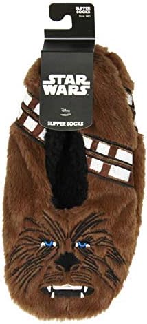 Bioworld Star Wars Chewbacca Chewie Slippers Slipper Meias com sola sem deslizamento para homens homens