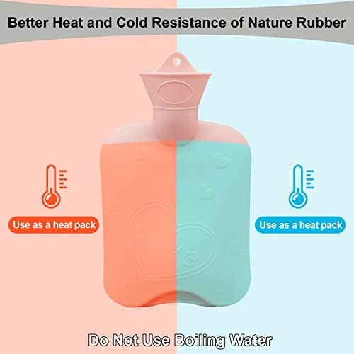 Garrafa de água quente de toxina, garrafa de 2L com cobertura de grande capacidade para alívio da dor nas costas, pescoço