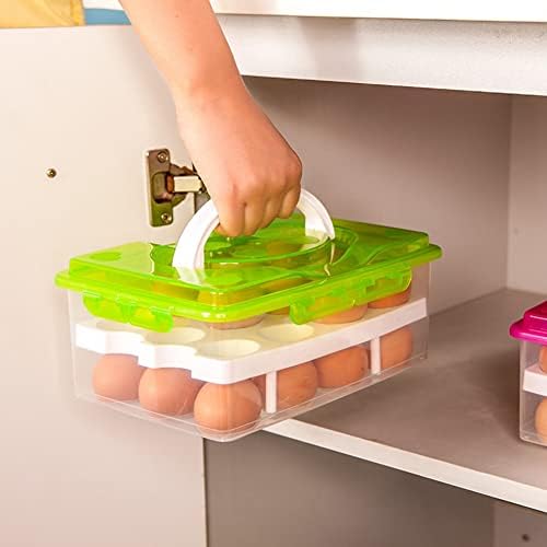 Hotumn 2 camadas recipientes de ovos cozidos com tampa e suporte para suportes de ovos de plástico de ovo transparente de ovo