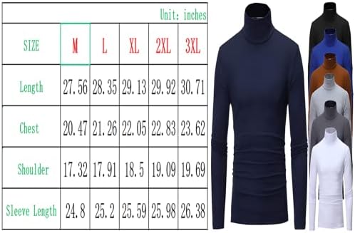 Turtleneck masculino Tops básicos de gola alta