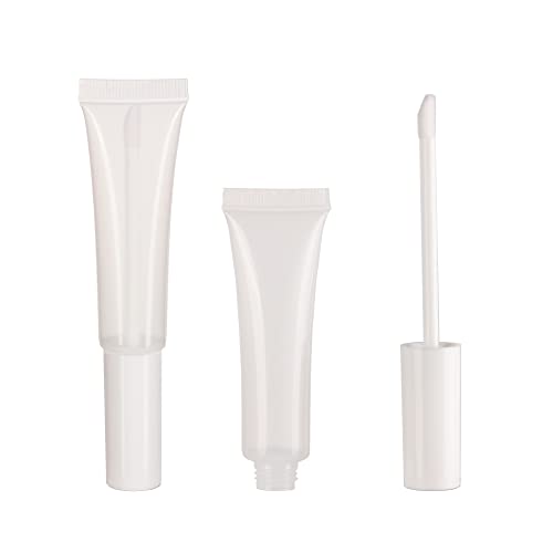 Cosidea 50 pacote branco vazio 15ml Tubos de brilho labial com wand 0,5 oz de recipiente de gloss lipgloss.