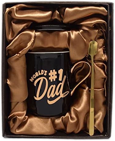O número de canecas de café de ouro preto do número 1 do mundo fornece aos homens presentes de aniversário exclusivos de decoração de decoração de aniversário da caneca do dia dos pais.