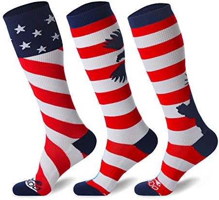 Jusdo Kids Soccer Socks, meias atléticas de bandeira americana com meias de joelho esportivo para jovens para jovens