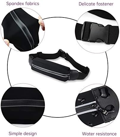 Pacote de cintura do cinto de corrida, bolsa esportiva refletiva de bolso único à prova d'água, cinta cinto Cinturão ajustável para