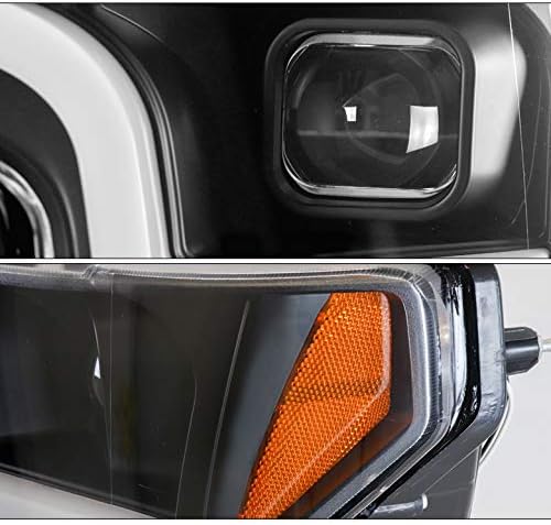 ZMAUTOPTS LED TUBO SINAL SEQUENCIAL DO TUBO PROJETOR DE PROJETOR DE BLACK W/6 DRL branco compatível com 2018-2020 Ford F-150