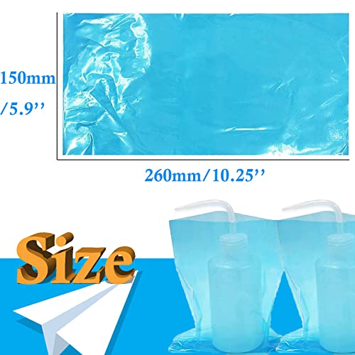 Urknall 250pcs Sacos de garrafa de lavagem Tamas de garrafa de lavagem descartáveis ​​Mangas de garrafas azuis de 6 x 10 polegadas