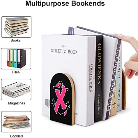 Ancoragem de conscientização sobre câncer de mama para uso de livros para livros pesados ​​de prateleira Livro de estandes termina o escritório da biblioteca decoração da biblioteca