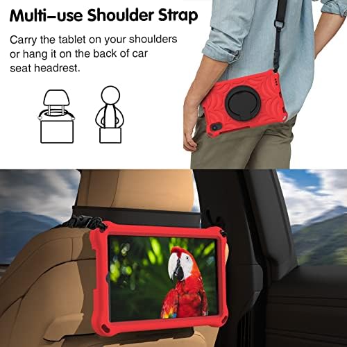 Tablet PC Case Compatível com Huawei Matepad T8 2020 Crianças - Caixa Dropto Profact Durable EVA, 360 graus de manga de proteção de Kickstand de 360 ​​graus (cor: Vermelo