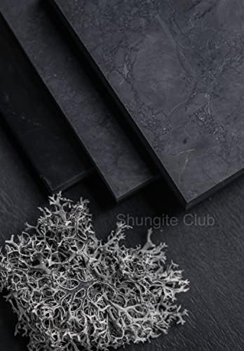 Placa de shungita Shungite Club 100x60x16 mm Placa de shungita, azulejo mineral decorativo, Shungita para telefone celular