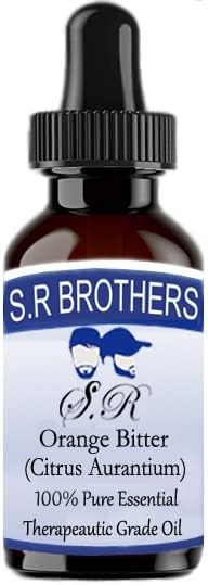 S.R Brothers Orange Bitter Pure & Natural Therapeautic Grade Essential Oil com conta -gotas 15ml