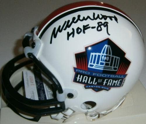 Packers Willie Wood Mini capacete assinado com HOF 89 Auto JSA CoA autografado - Capacetes NFL autografados