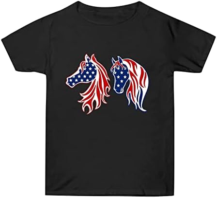 Camisas de mangas compridas Mulheres Independence Day Camisa feminina TR Graphic Circhas para mulheres Top Crewneck pacote de camisetas